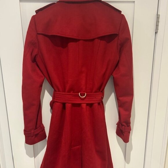 Burberry Sandringham Red Coat Size 8 With Box and Receipt - Picture 5 of 6